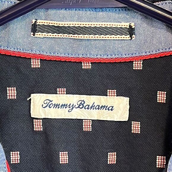 Tommy Bahama Men’s Cotton Button Up Shirt Short Sleeve Small Patriotic - Picture 4 of 6